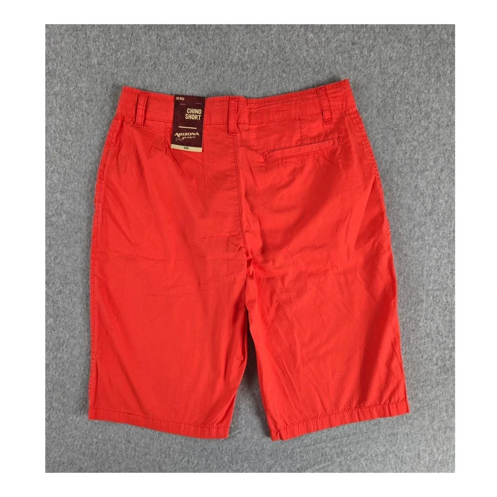 Arizona Jean Co Girls Chino Shorts Coral Red Size 20 Regular Flat Front New